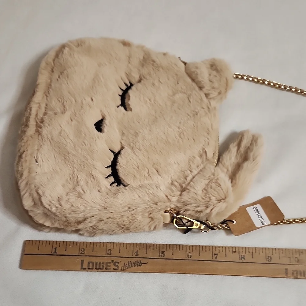 Hello 3am Forever Plush Sleepy Cat Crossbody Purse with Cat Pouch